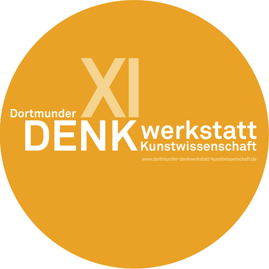 Ockerfarbenes rundes Emblem mit weißer Schrift