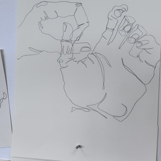 Zeichnung von Händen, abstrahiert