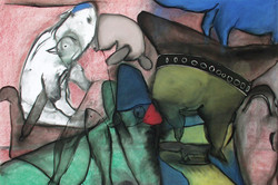 Wolfgang Folmer, o.T., Kohle und Pastell, 96 x 128 cm, 2000