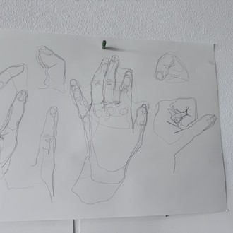 anatomische Zeichnung von Händen