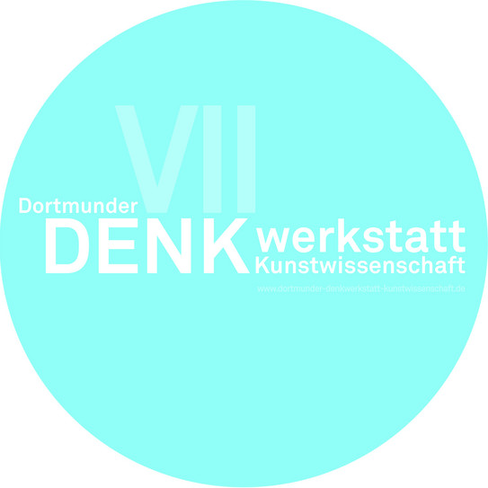 Rundes türkisfarbenes Emblem mit weißer Schrift
