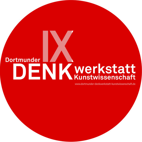 Rotes rundes Emblem mit weißer Schrift