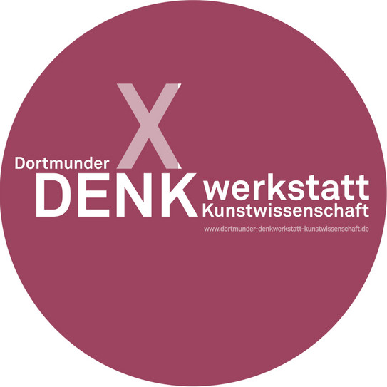 Kirschrotes rundes Emblem mit weißer Schrift