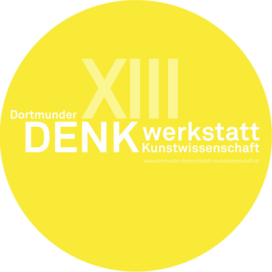 Gelbes rundes Emblem mit weißer Schrift