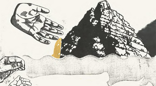Jette Flügge, Habitat IV, 29,7 x 53,6 cm Linolschnitt, Rollendruck