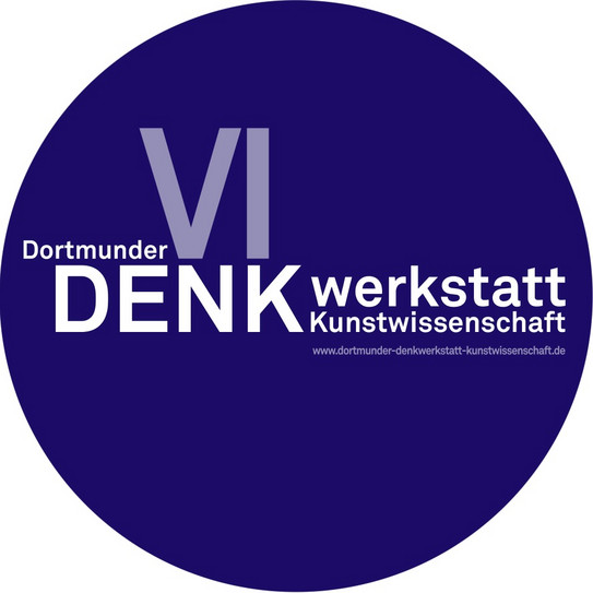Blaues rundes Emblem mit weißer Schrift